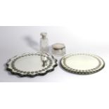 Two French mirrored stands and two Art Deco 900 standard dressing table items