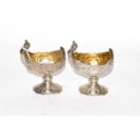 A pair of Continental dishes, apparently unmarked, possibly Hanau, late 19th century, each with