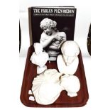 A Copeland Parian bust and two others, together with a book on the subject 'A Parian Phenomenon'