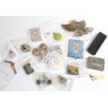 A collection of assorted objects of vertu and other items, including: scent-bottles; card cases