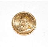 South Africa, 1974 Krugerrand. 1 oz. fine gold (.999). Obv: Bust of Paul Kruger left. Rev: