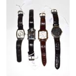 Four gent's designer wristwatches, signed Zeitner, De Wan, two by Klaus Kobec (4)