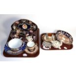 Ceramics including, Royal Crown Derby, Dresden, Caulbon china, Coalport, etc (two trays)