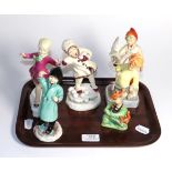 Five Royal Worcester months of the year figures comprising; January, February, October, November and