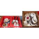 A group of ceramics including Victorian tea wares, later Aynsley dinner wares etc, three boxes