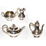 A four piece Victorian silver tea and coffee service, by Edward, John and William Barnard, London,