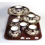 A group of Royal Crown Derby including teacups and saucers; a dish