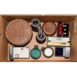 Assorted jewellery, pocket barometer, hunting cup, opera glasses