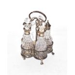 A Victorian silver cruet, by the Goldsmiths and Silversmiths Co. Ltd., London, 1900, lobed and on