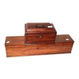 A George III mahogany caddy together with a later mahogany coin box