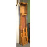 A French 19th century pine long case clock case, 237cm high