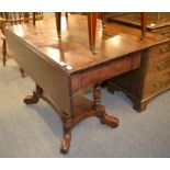 George III mahogany Pembroke table, 101cm open, by 110cm by 74cm