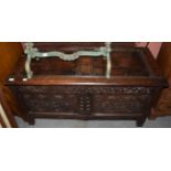 Late 17th century joined oak chest with hinged lid