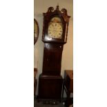 A Victorian mahogany eight day longcase clock, with painted dial signed Joseph Belles, Huddersfield