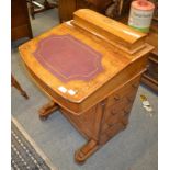 A Victorian inlaid walnut Davenport