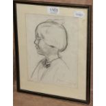 Philip Naviasky (1894-1983) Head study of a young girl Signed, pencil, 22.5cm by 17cm Artist's