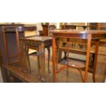 A group of reproduction furniture comprising; an Edwardian occasion table in the Adams style, a