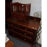 A Victorian mahogany four-drawer straight fronted chest of drawers together with a metal D-box