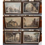 After Paul Sandby RA (1731-1809), ''Covent Garden Piazza'', print, together with five further scenes