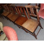 A matched set of six oak plank seated chairs