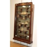 A 20th century Chinese hardwood display cabinet with glazed hinged door enclosing small shelves,