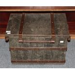 An Arts and Crafts steel log box