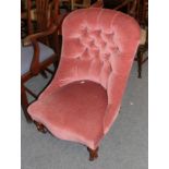 A Victorian button back nursing chair