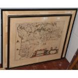 Two framed maps, The North Riding of Yorkshire and The Steuartrie of Kircubright (2)