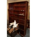 A late 19th/early 20th century mahogany freestanding bookcase, 135cm by 29cm by 192cm