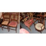 Five various bedroom and occasional chairs