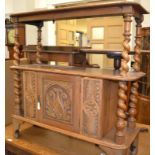 A Victorian carved oak two tier buffet, 95cm 36cm by 97cm