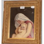 Continental School (19th/20th century), Madonna and child, oil on canvas board?, 27cm by 21cm