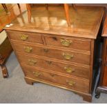 A George III style mahogany cross banded four height chest of drawers, 74cm by 47cm by 75cm