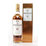 The Macallan Highland Single Malt Scotch Whisky 10 Years Old, 40% vol 700ml, in original cardboard