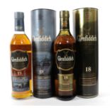 Glenfiddich 18 Years Old Single Malt Scotch Whisky, 70cl 40% vol, in original cardboard tube (one