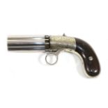 A 19th Century J R Cooper's Patent Six Shot Percussion Pepperbox Revolver by R Jones, with 7.