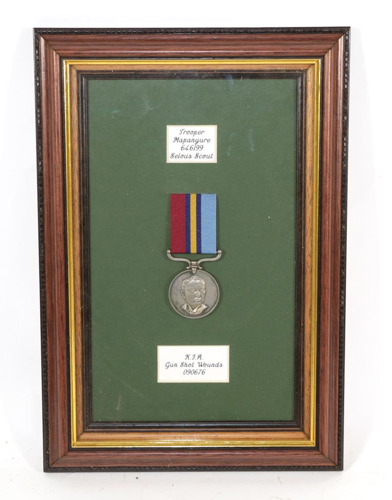 A Casualty Rhodesian General Service Medal, to 646199 Trooper Mapanyure Selous Scouts.