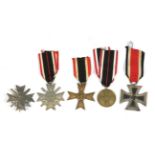 Five German Third Reich Medals War Merit Cross 1st Class with Swords in Zinc,