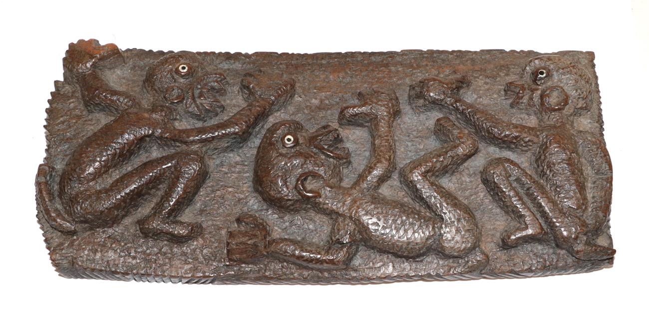 An African Ironwood Plaque, of rectangular form,