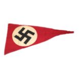 A German Third Reich NSDAP Large Pennant,