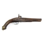 An Early 19th Century Turkish Percussion Pistol, converted from a flintlock, the 19.