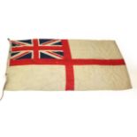 A British Naval White Ensign, in printed linen,