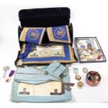 A Collection of Thirteen Silver Gilt and Enamel Masonic Jewels and Badges, including RMIG,
