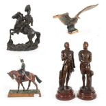 A Pair of Late 19th/Early 20th Century Bronzed Spelter Figures - "Trafalgar" and "Waterloo",