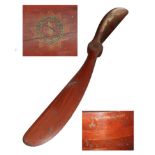 An Early 20th Century Chauviere Two Blade Aeroplane Propeller, of five mahogany laminations,