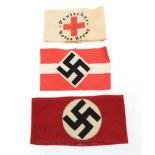 A German Third Reich NSDAP Red Wool Armband,