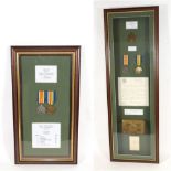 Casualty Medals from the Great War: - a pair, to 24717 Pte R G Turner Essex Regiment,