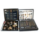 A Collection of US Second World War and Post-War Badges, including cap badges, breast badges, rank,