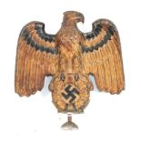 A German Third Reich Cold Painted Metal Army Eagle Car Mascot,