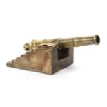 A Victorian Brass Model of a Naval Cannon,